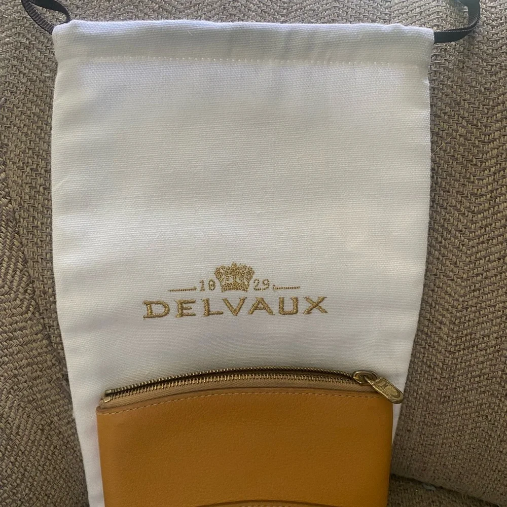 Authentic Delvaux Luxury Tan Leather Women's pouch - Picture 2 of 8